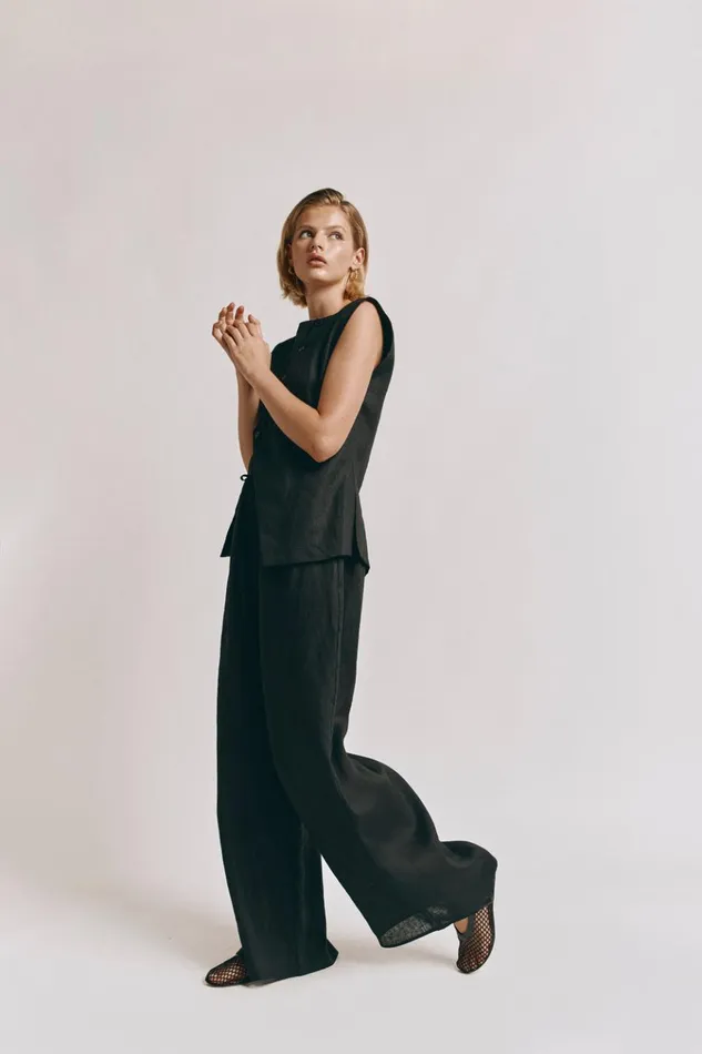 VRG GRL Pants Raya Linen Pants Black 8211 Women VRG GRL Pants Raya Linen Pants Black 8211 Women