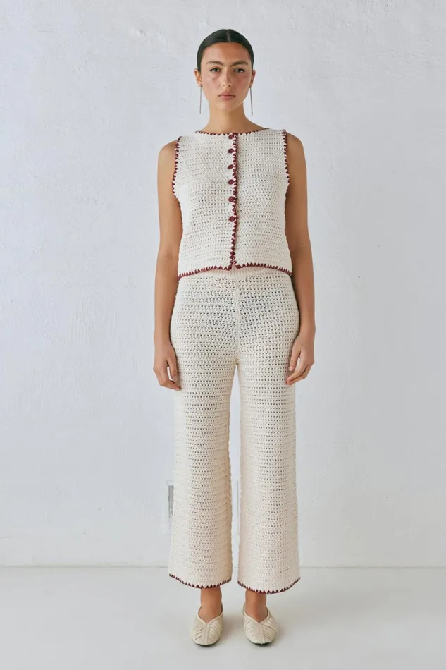 VRG GRL Pants Stella Knit Pants Cream 8211 Women