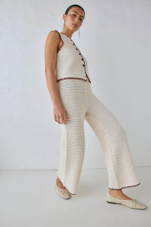 VRG GRL Pants Stella Knit Pants Cream 8211 Women VRG GRL Pants Stella Knit Pants Cream 8211 Women