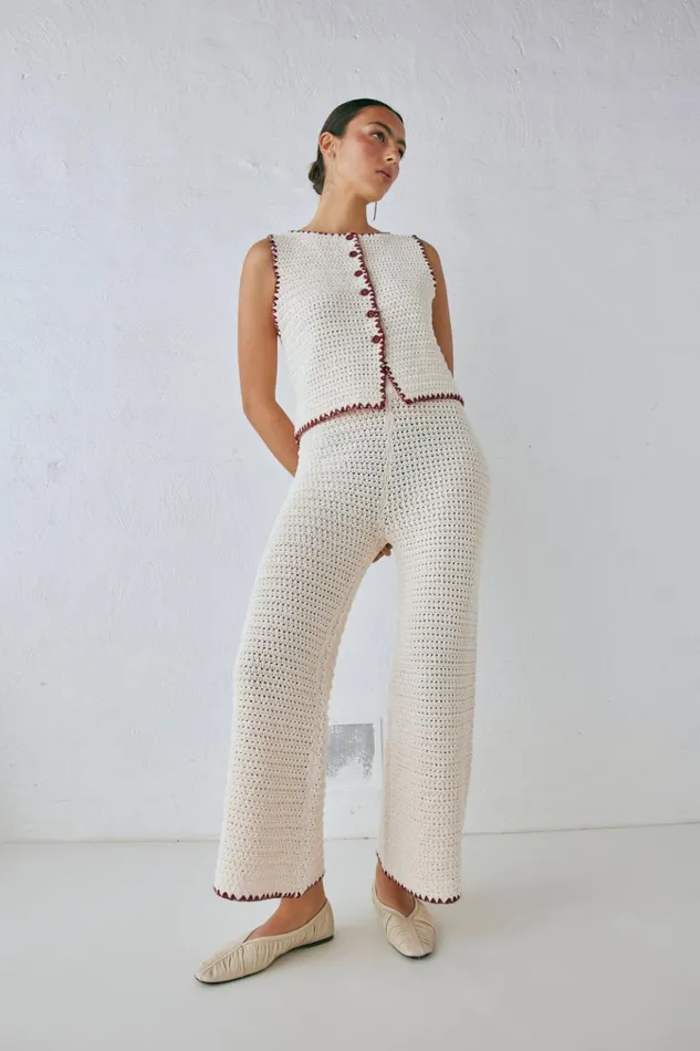 VRG GRL Pants Stella Knit Pants Cream 8211 Women VRG GRL Pants Stella Knit Pants Cream 8211 Women
