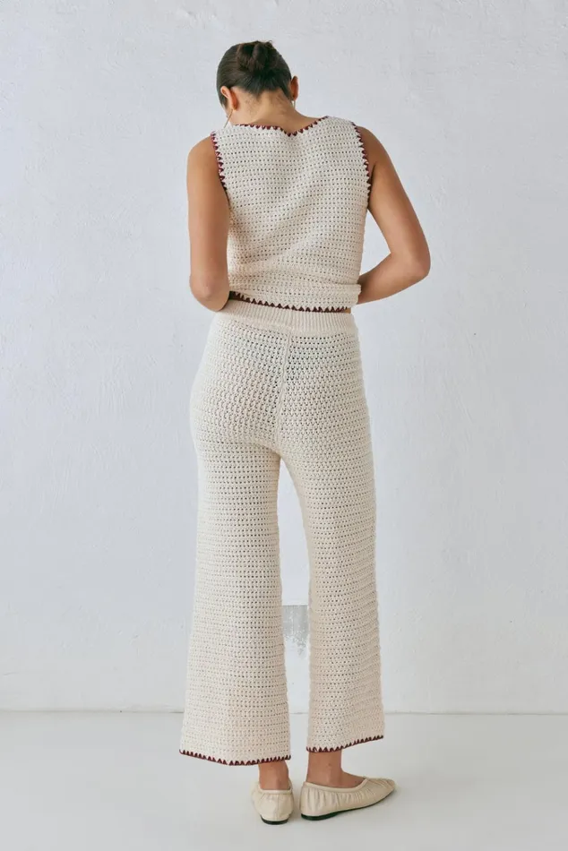 VRG GRL Pants Stella Knit Pants Cream 8211 Women VRG GRL Pants Stella Knit Pants Cream 8211 Women