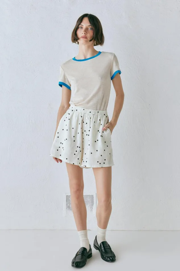 VRG GRL Sets Eliza Linen Shorts Dot 8211 Women VRG GRL Sets Eliza Linen Shorts Dot 8211 Women
