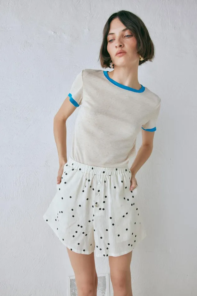 VRG GRL Sets Eliza Linen Shorts Dot 8211 Women VRG GRL Sets Eliza Linen Shorts Dot 8211 Women