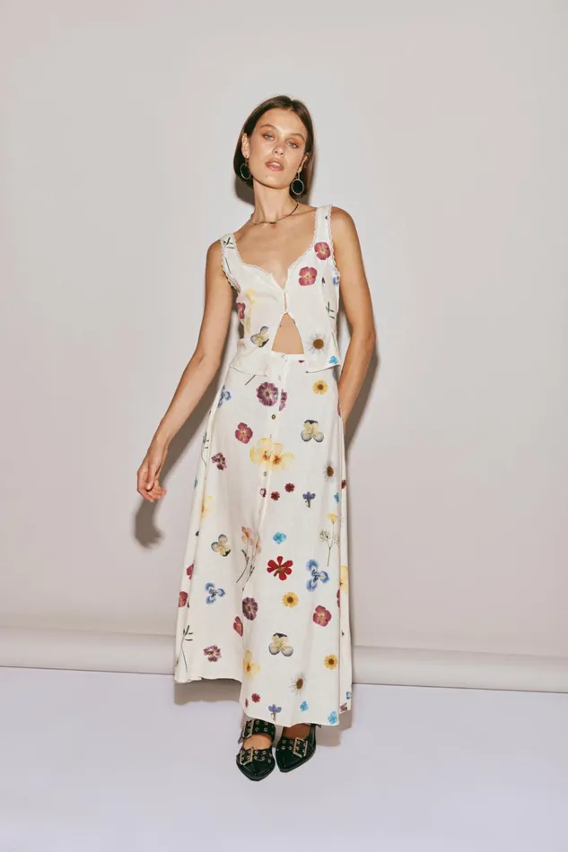 VRG GRL Sets Love Language Midi Skirt Floral 8211 Women VRG GRL Sets Love Language Midi Skirt Floral 8211 Women
