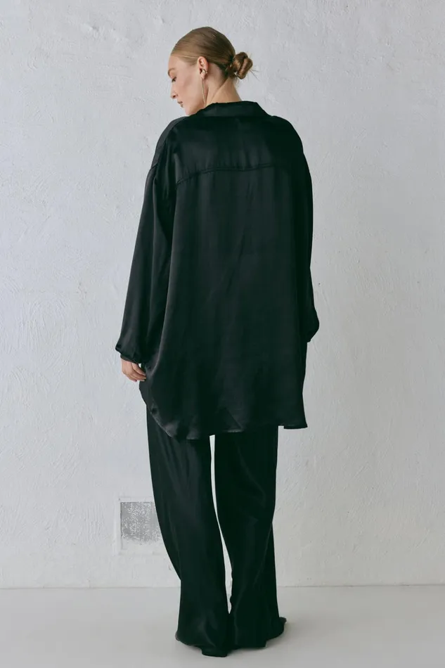 VRG GRL Sets Rae Satin Top Black 8211 Women VRG GRL Sets Rae Satin Top Black 8211 Women