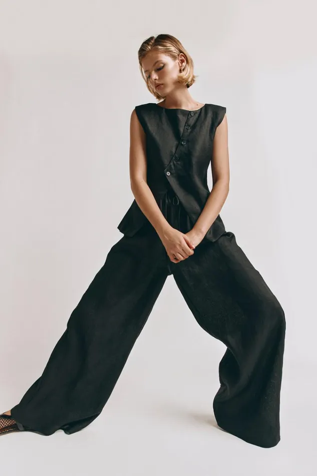 VRG GRL Sets Raya Linen Pants Black 8211 Women
