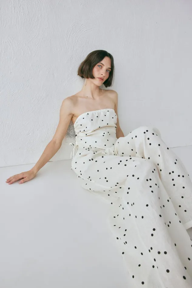 VRG GRL Sets Skye Linen Pants Dot 8211 Women VRG GRL Sets Skye Linen Pants Dot 8211 Women