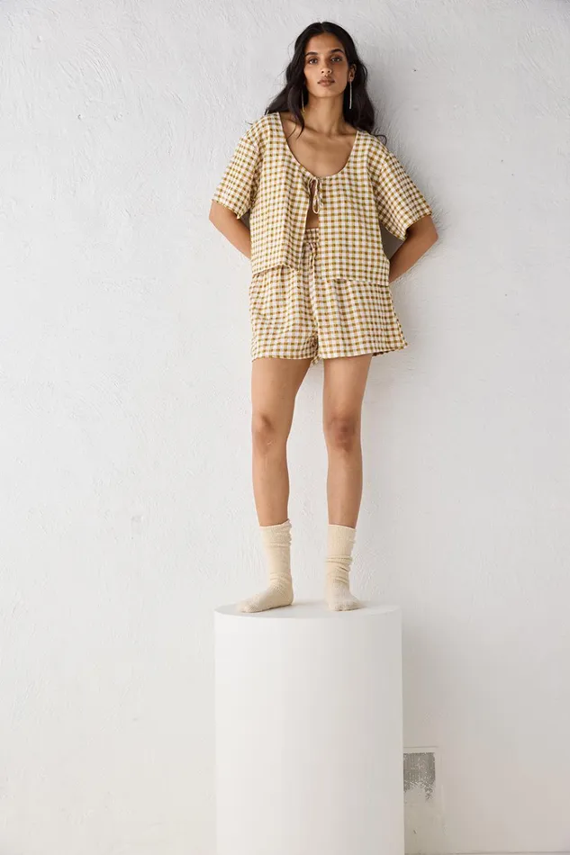 VRG GRL Sets The Sea and I Smock Top Honey 8211 Women VRG GRL Sets The Sea and I Smock Top Honey 8211 Women