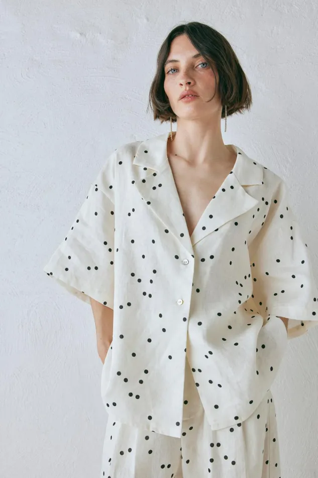 VRG GRL Shirts Anke Linen Shirt Dot 8211 Women