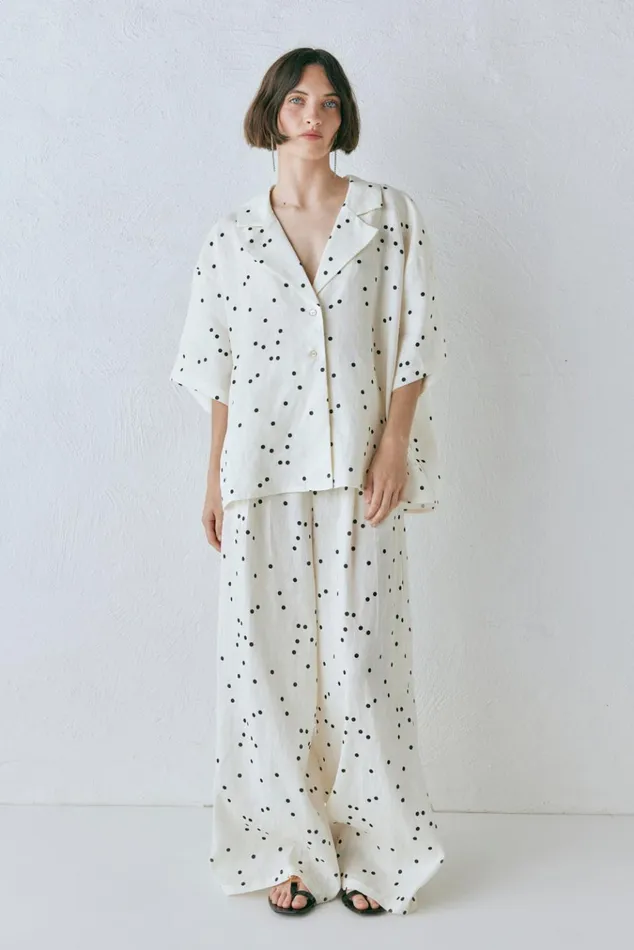 VRG GRL Shirts Anke Linen Shirt Dot 8211 Women VRG GRL Shirts Anke Linen Shirt Dot 8211 Women