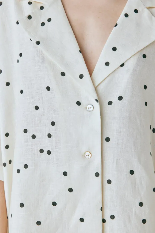 VRG GRL Shirts Anke Linen Shirt Dot 8211 Women VRG GRL Shirts Anke Linen Shirt Dot 8211 Women