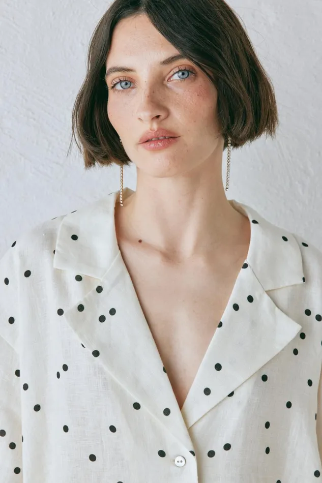 VRG GRL Shirts Anke Linen Shirt Dot 8211 Women VRG GRL Shirts Anke Linen Shirt Dot 8211 Women