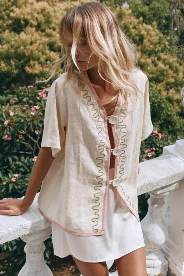 VRG GRL Shirts Cultivate Linen Shirt Swirl 8211 Women