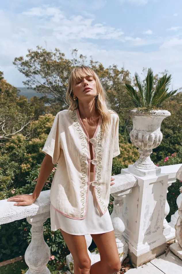 VRG GRL Shirts Cultivate Linen Shirt Swirl 8211 Women VRG GRL Shirts Cultivate Linen Shirt Swirl 8211 Women