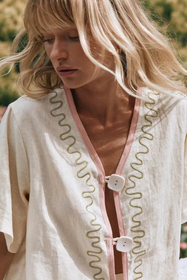VRG GRL Shirts Cultivate Linen Shirt Swirl 8211 Women VRG GRL Shirts Cultivate Linen Shirt Swirl 8211 Women