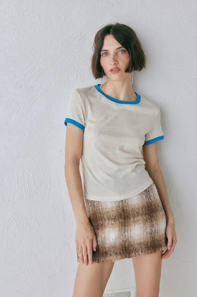 VRG GRL Short Sleeve Lane Tee Oatmeal 8211 Women VRG GRL Short Sleeve Lane Tee Oatmeal 8211 Women