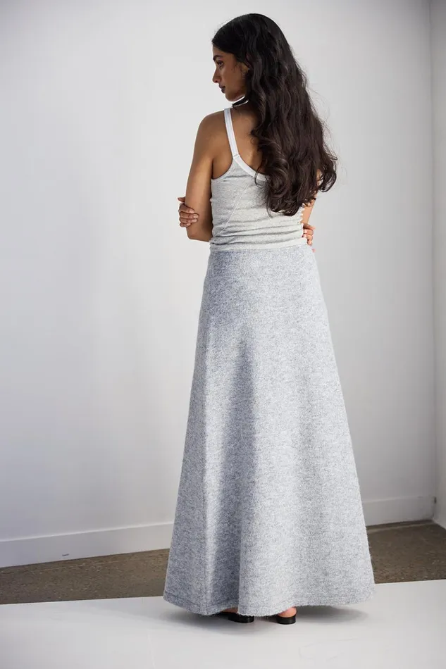 VRG GRL Skirts Lya Knit Maxi Skirt Grey Marle 8211 Women VRG GRL Skirts Lya Knit Maxi Skirt Grey Marle 8211 Women