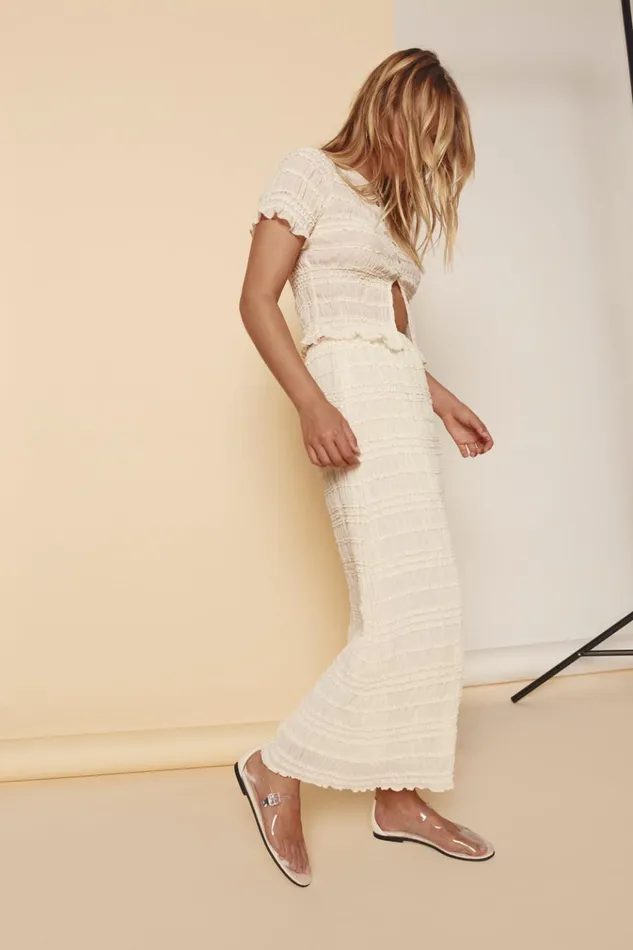 VRG GRL Skirts Mia Midi Skirt Cream 8211 Women VRG GRL Skirts Mia Midi Skirt Cream 8211 Women
