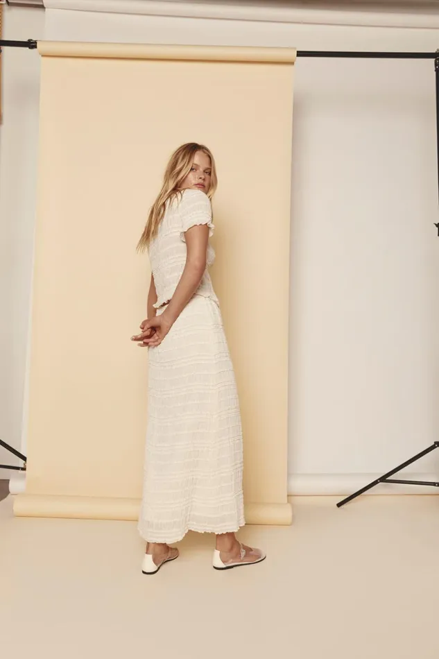 VRG GRL Skirts Mia Midi Skirt Cream 8211 Women VRG GRL Skirts Mia Midi Skirt Cream 8211 Women