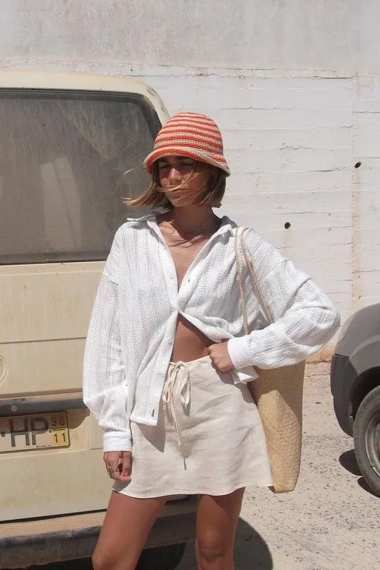 VRG GRL Skirts The Way To San Jose Bias Cut Linen Mini Skirt Cream 8211 Women VRG GRL Skirts The Way To San Jose Bias Cut Linen Mini Skirt Cream 8211 Women