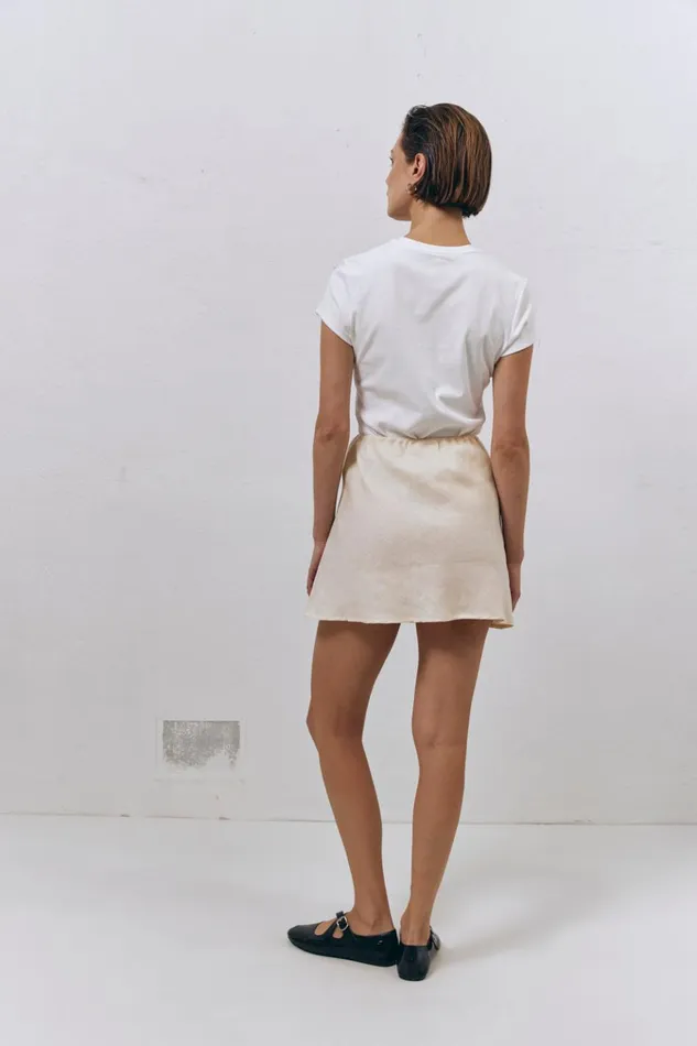 VRG GRL Skirts The Way To San Jose Bias Cut Linen Mini Skirt Cream 8211 Women VRG GRL Skirts The Way To San Jose Bias Cut Linen Mini Skirt Cream 8211 Women