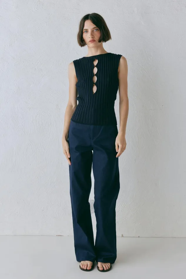 VRG GRL Sleeveless Billie Knit Top Navy 8211 Women VRG GRL Sleeveless Billie Knit Top Navy 8211 Women