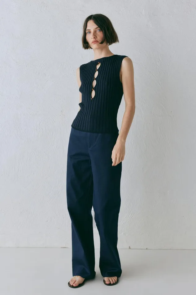 VRG GRL Sleeveless Billie Knit Top Navy 8211 Women VRG GRL Sleeveless Billie Knit Top Navy 8211 Women