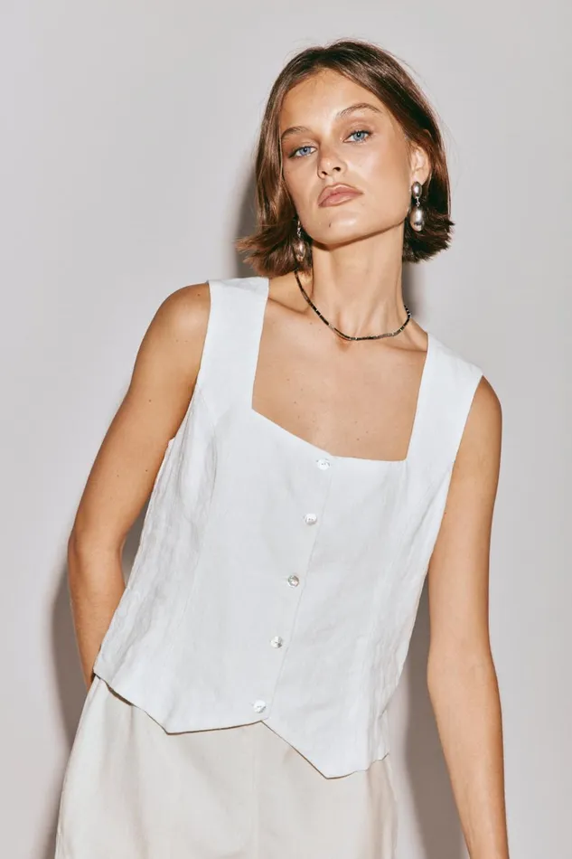VRG GRL Sleeveless Mimi Top White 8211 Women VRG GRL Sleeveless Mimi Top White 8211 Women