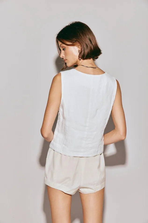 VRG GRL Sleeveless Mimi Top White 8211 Women VRG GRL Sleeveless Mimi Top White 8211 Women