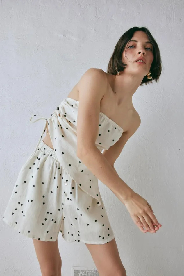 VRG GRL Sleeveless Sunrays Linen Top Dot 8211 Women VRG GRL Sleeveless Sunrays Linen Top Dot 8211 Women