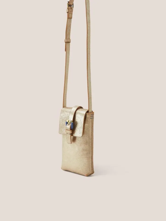 White Stuff BAGS and PURSES Clara Buckle Leather Phone Bag Gold Tone Metallic 8211 Women White Stuff BAGS and PURSES Clara Buckle Leather Phone Bag Gold Tone Metallic 8211 Women