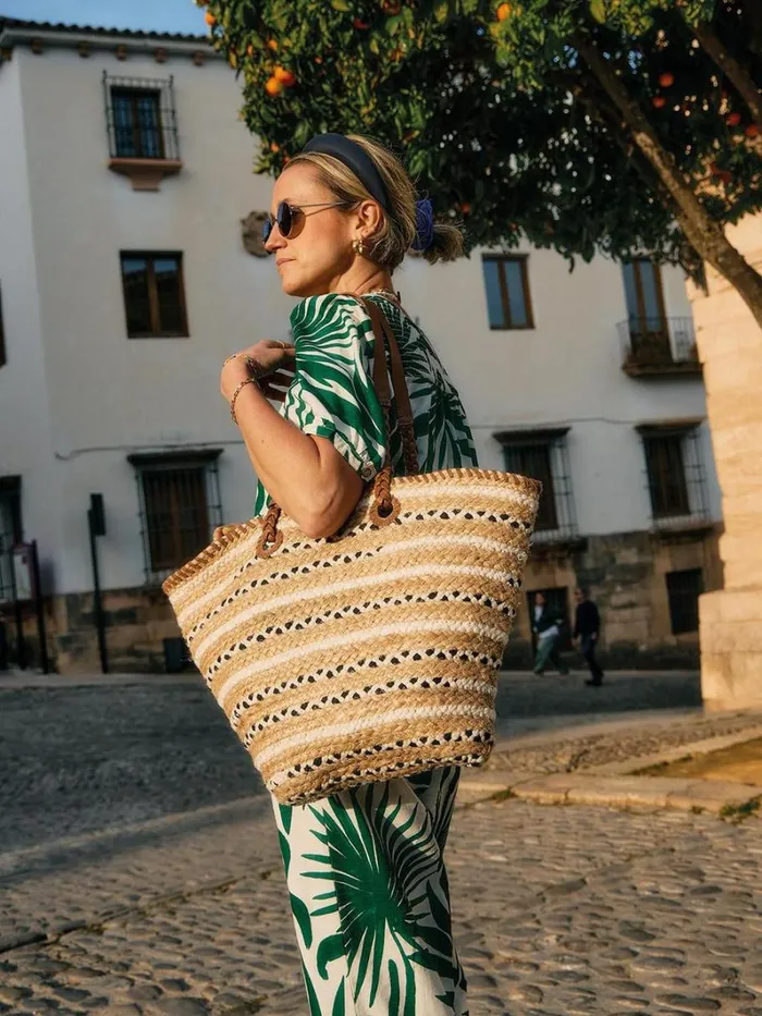White Stuff BAGS and PURSES Demi Jute Large Tote Natural Multi 8211 Women