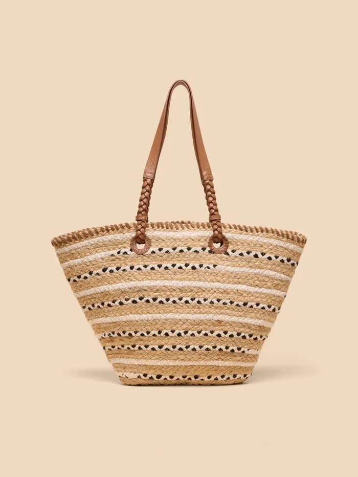 White Stuff BAGS and PURSES Demi Jute Large Tote Natural Multi 8211 Women White Stuff BAGS and PURSES Demi Jute Large Tote Natural Multi 8211 Women