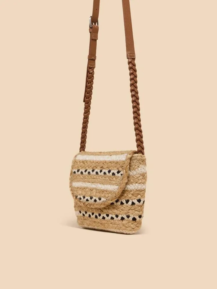 White Stuff BAGS and PURSES Demi Jute Mini Crossbody Natural Multi 8211 Women White Stuff BAGS and PURSES Demi Jute Mini Crossbody Natural Multi 8211 Women