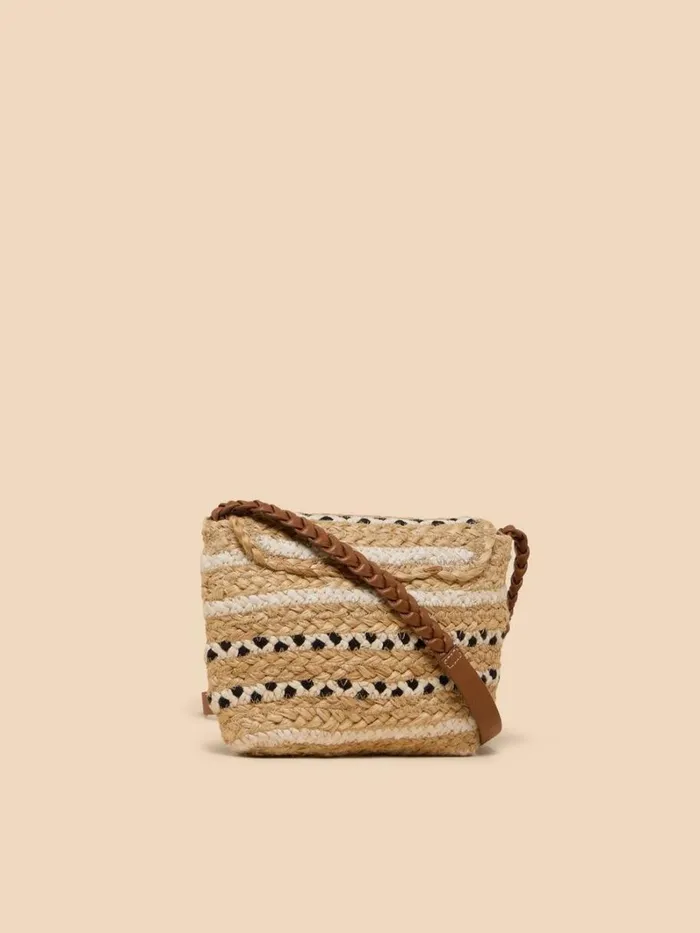 White Stuff BAGS and PURSES Demi Jute Mini Crossbody Natural Multi 8211 Women White Stuff BAGS and PURSES Demi Jute Mini Crossbody Natural Multi 8211 Women