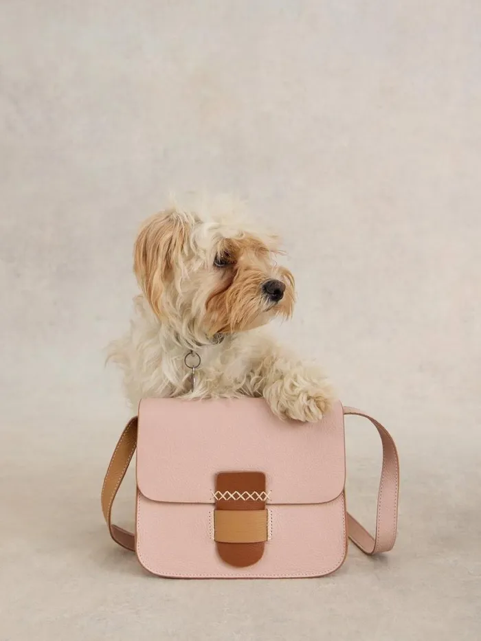 White Stuff BAGS and PURSES Evie Leather Satchel Light Pink 8211 Women