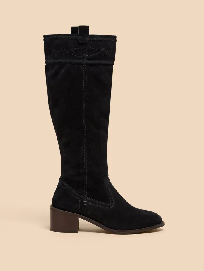 White Stuff BOOTS Connie Suede Pull On Boot Pure Black 8211 Women White Stuff BOOTS Connie Suede Pull On Boot Pure Black 8211 Women