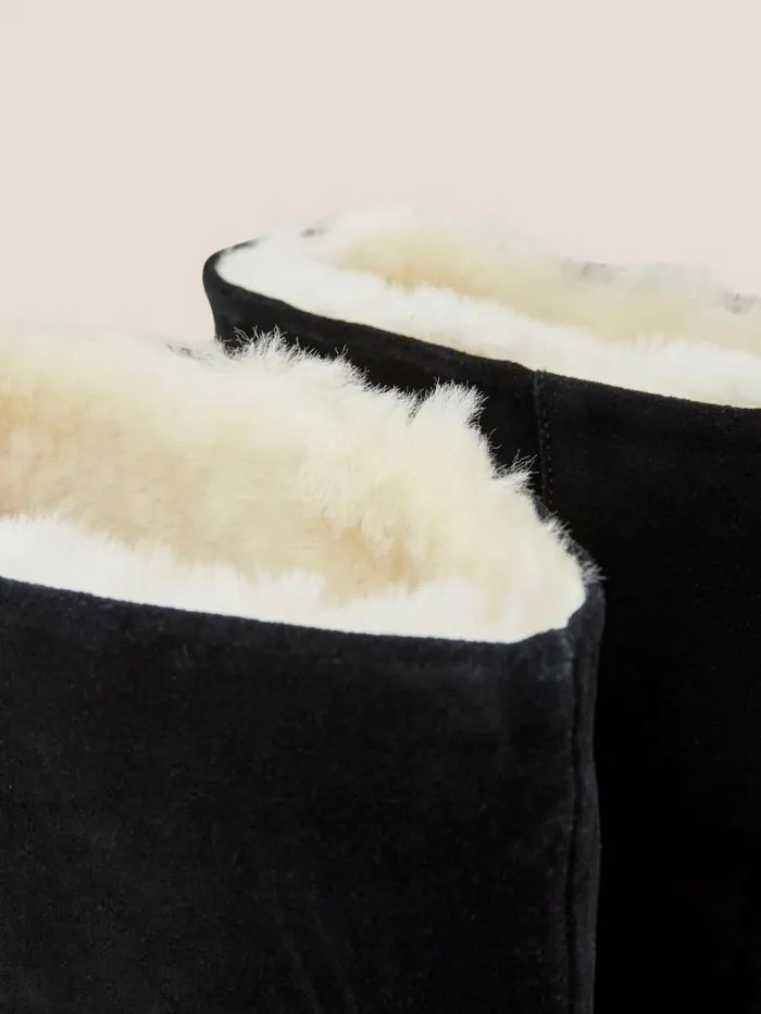White Stuff BOOTS Enya Leather Fur Knee Boot Pure Black 8211 Women White Stuff BOOTS Enya Leather Fur Knee Boot Pure Black 8211 Women