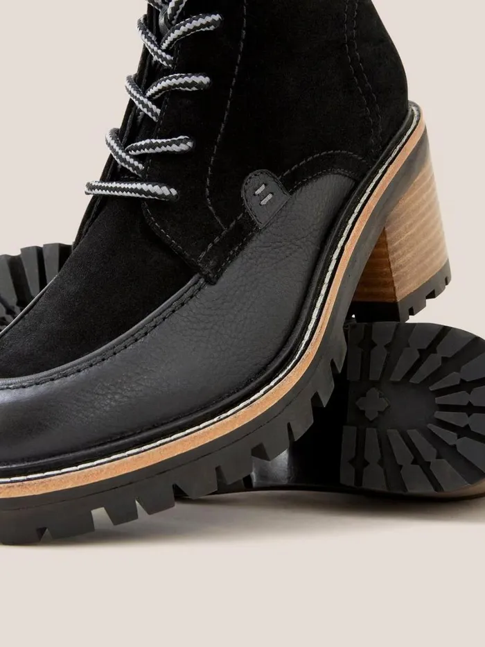 White Stuff BOOTS Mid Heel Suede Lace Up Boot Pure Black 8211 Women White Stuff BOOTS Mid Heel Suede Lace Up Boot Pure Black 8211 Women