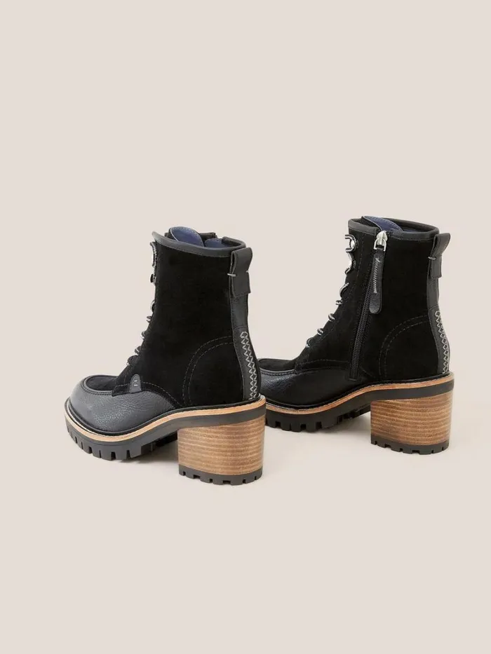 White Stuff BOOTS Mid Heel Suede Lace Up Boot Pure Black 8211 Women White Stuff BOOTS Mid Heel Suede Lace Up Boot Pure Black 8211 Women