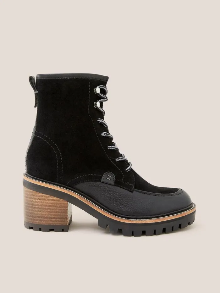 White Stuff BOOTS Mid Heel Suede Lace Up Boot Pure Black 8211 Women White Stuff BOOTS Mid Heel Suede Lace Up Boot Pure Black 8211 Women