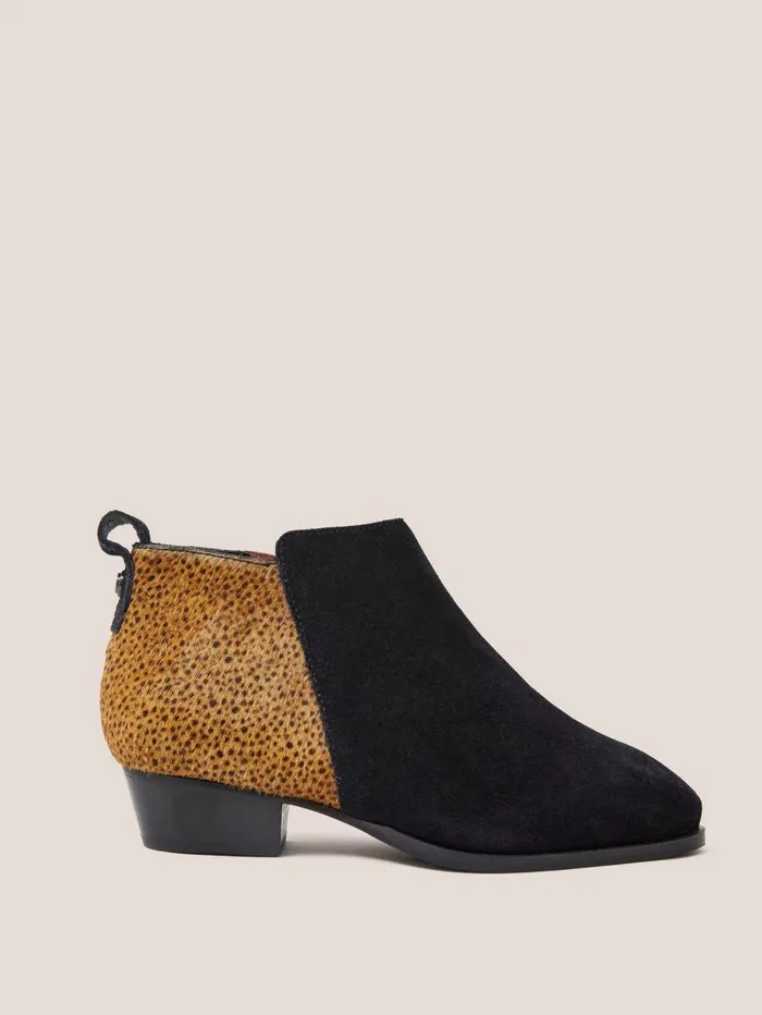 White Stuff BOOTS Wide Fit Suede Pony Ankle Boot Black Print 8211 Women White Stuff BOOTS Wide Fit Suede Pony Ankle Boot Black Print 8211 Women