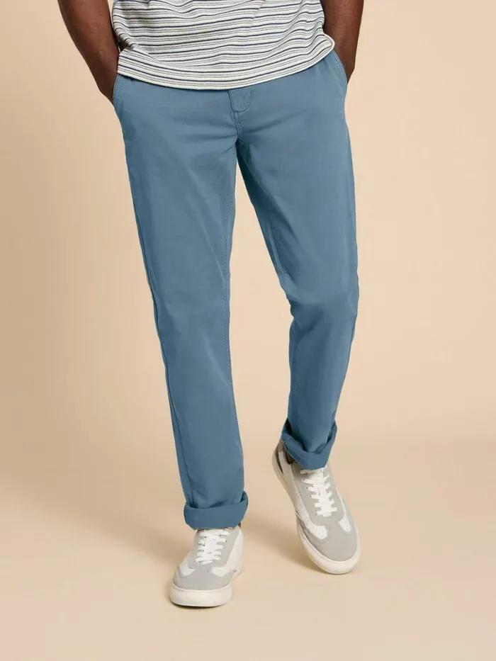 White Stuff CHINOS Sutton Organic Chino Trouser Mid Blue 8211 Men White Stuff CHINOS Sutton Organic Chino Trouser Mid Blue 8211 Men