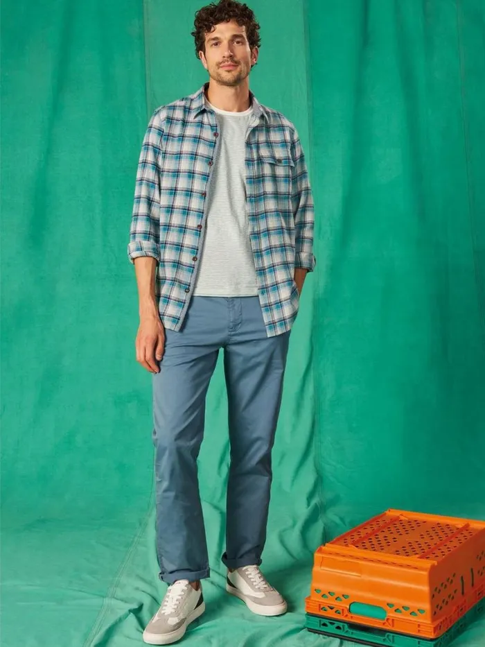 White Stuff CHINOS Sutton Organic Chino Trouser Mid Blue 8211 Men White Stuff CHINOS Sutton Organic Chino Trouser Mid Blue 8211 Men