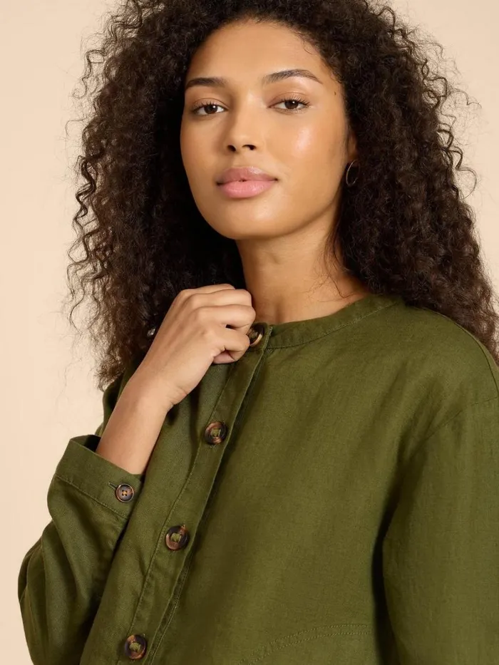 White Stuff COATS and JACKETS Adele Linen Jacket Dark Green 8211 Women White Stuff COATS and JACKETS Adele Linen Jacket Dark Green 8211 Women