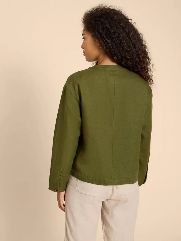 White Stuff COATS and JACKETS Adele Linen Jacket Dark Green 8211 Women White Stuff COATS and JACKETS Adele Linen Jacket Dark Green 8211 Women