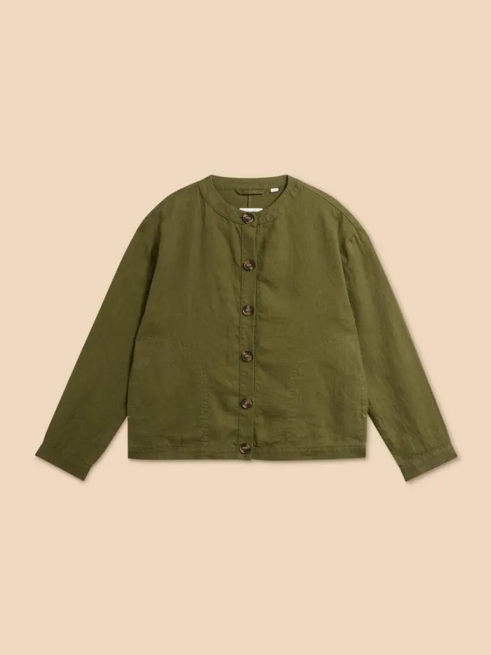 White Stuff COATS and JACKETS Adele Linen Jacket Dark Green 8211 Women White Stuff COATS and JACKETS Adele Linen Jacket Dark Green 8211 Women