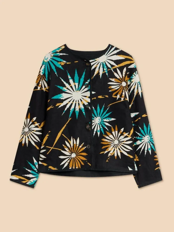 White Stuff COATS and JACKETS Adele Reversible Linen Jacket Black Print 8211 Women White Stuff COATS and JACKETS Adele Reversible Linen Jacket Black Print 8211 Women