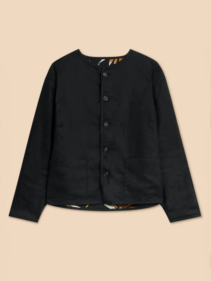 White Stuff COATS and JACKETS Adele Reversible Linen Jacket Black Print 8211 Women White Stuff COATS and JACKETS Adele Reversible Linen Jacket Black Print 8211 Women