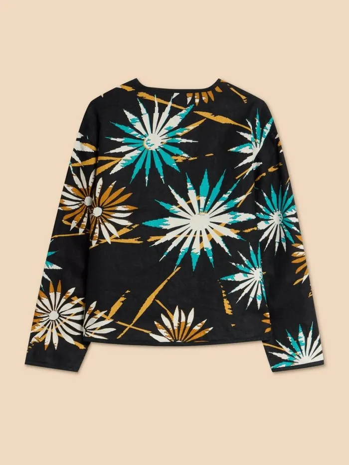White Stuff COATS and JACKETS Adele Reversible Linen Jacket Black Print 8211 Women White Stuff COATS and JACKETS Adele Reversible Linen Jacket Black Print 8211 Women